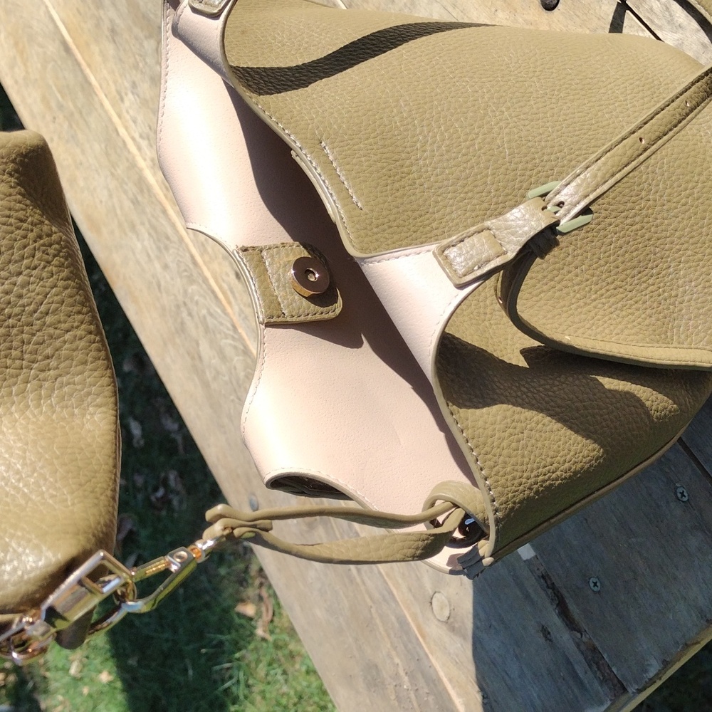 Small Antik Kraft Solene 2-in-1 Shoulder Bag Tote In Vegan Leather - Picture 7 of 11